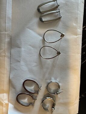 Silver Hoop Earrings - Pack of Mixed Styles